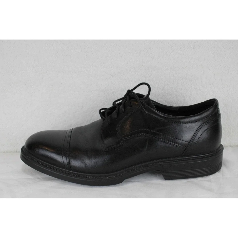 ECCO Mens Black Leather‎ Cap Toe Derby Dress Shoes Size 44 EU 10 US 62211401001